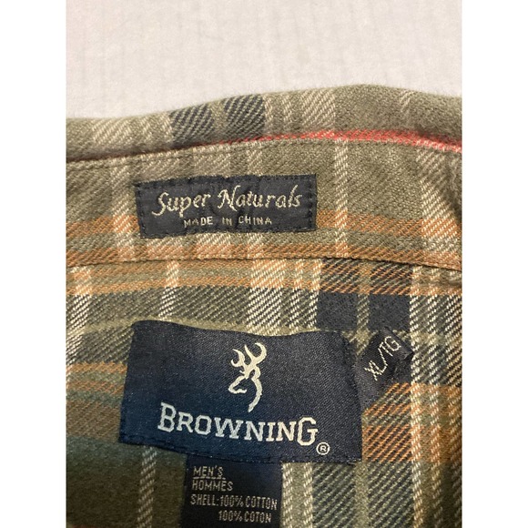 Browning Mens Heavy Flannel Size XL‎ Super Natural - Picture 8 of 8